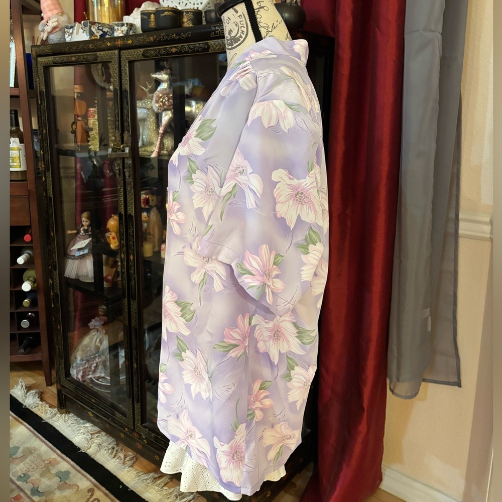 Tanjay Hibiscus Button Down Blouse - image 3